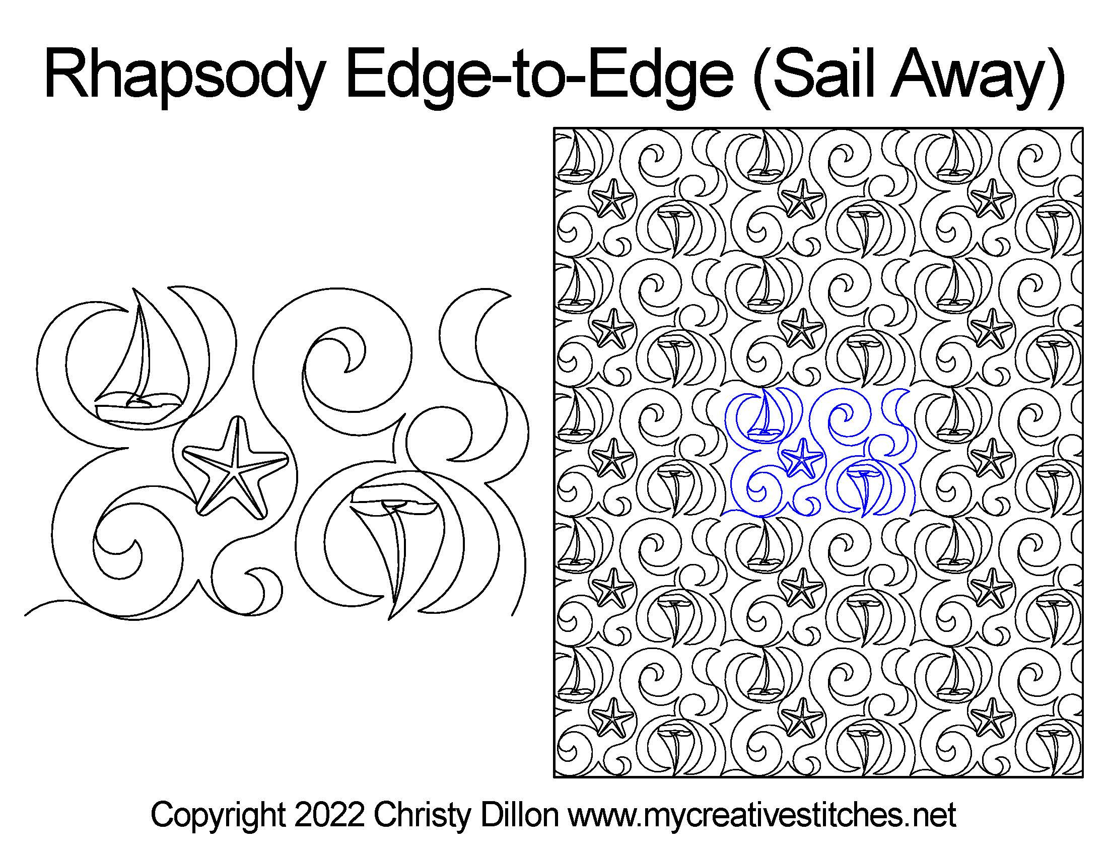 Computerized Quilting Rhapsody EdgetoEdge Sail Away