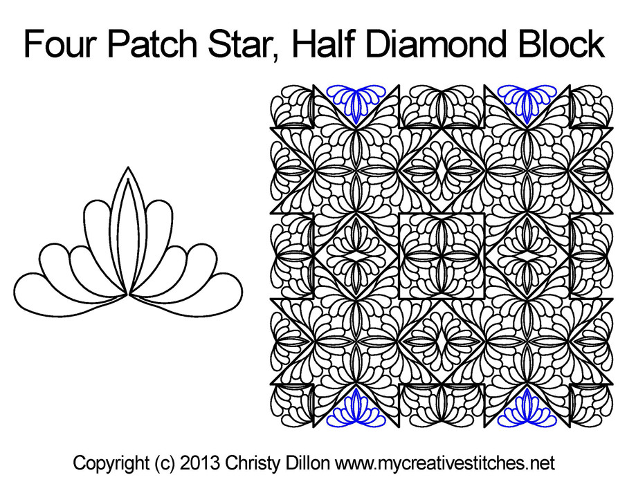 Star Pattern Four Block Specific - Four Patch Star - My Creative Stitches