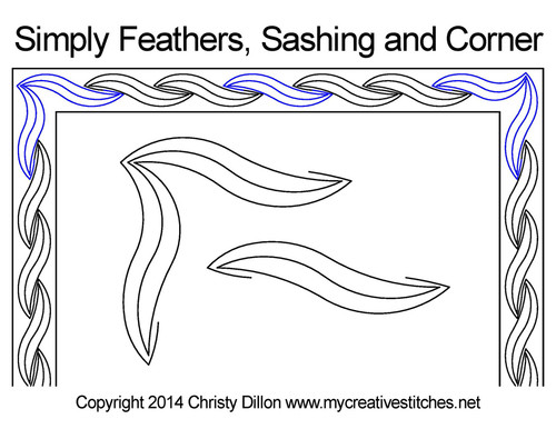 Simply Feathers Sashing and Corner