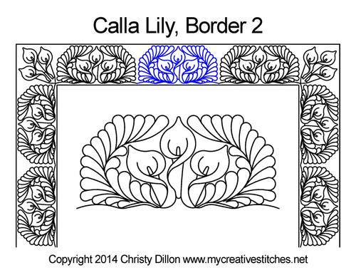 Calla Square block 2 border quilt design