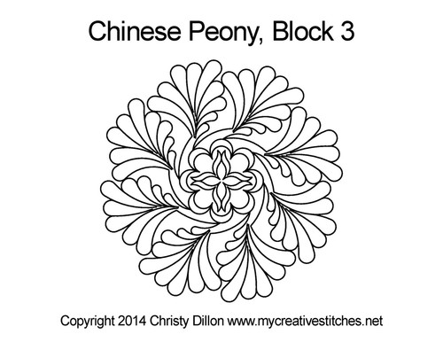 Chinese Peony Block 3