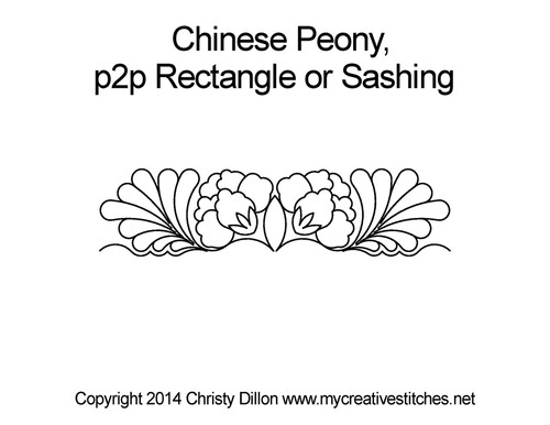 Chinese Peony Point-to-Point Rectangle or Sashing