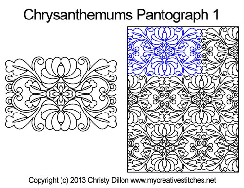 Chrysanthemums, Edge-to-Edge 1 (Pantograph)