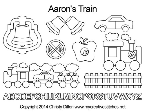 Aaron's Train Set computerized quilting design set