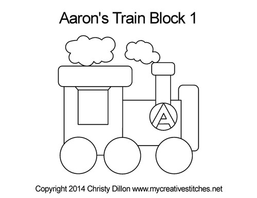 Aaron's Train, Block 1, novelty, kids, clouds, wheels, boys, car, tracks, bels, apple with worm, railroad crossing, tracks, alphabet,