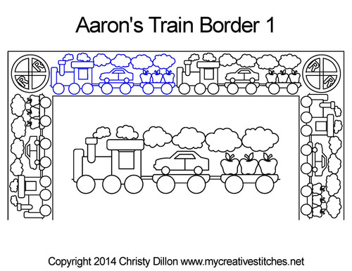 Aaron's Train Border 1 quilting design