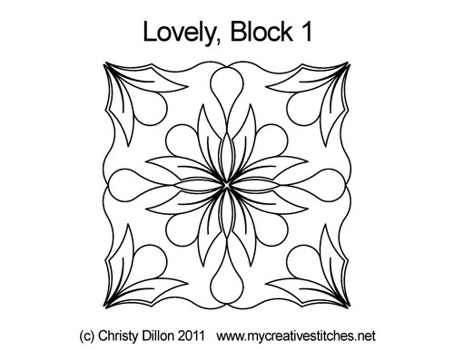 Lovely block 1 digital quilting designs