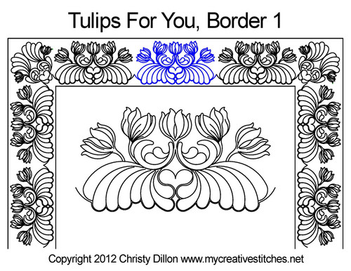 Tulips for you border 1 quilting pattern