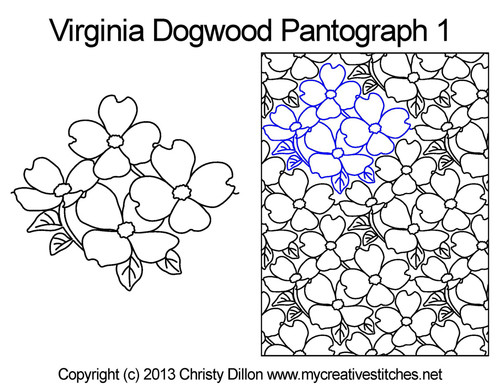 Virginia dogwood quilt pantographs patterns