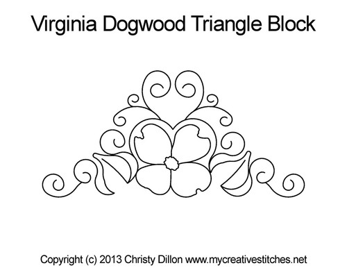 Virginia dogwood triangle block quilting design