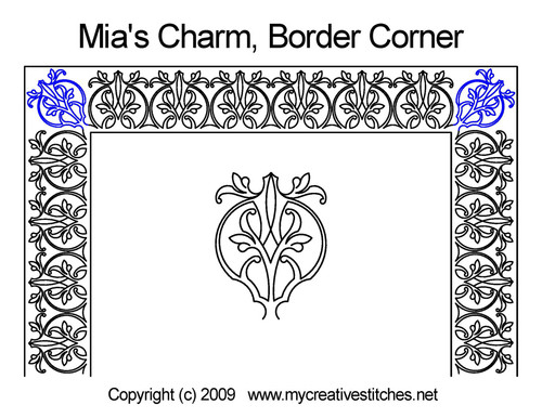 Mia's charm border & corner quilting pattern