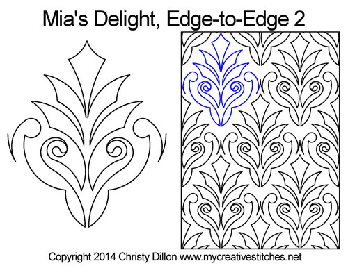 Mia's delight edge to edge 2 digital quilt pattern