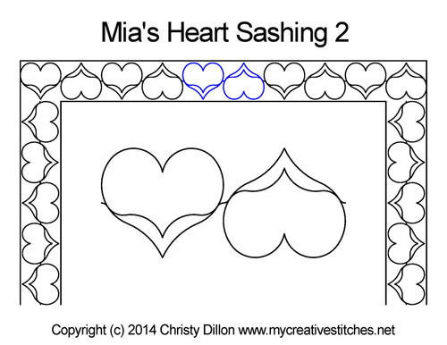 Mia's heart digital sashing 2 quilt pattern