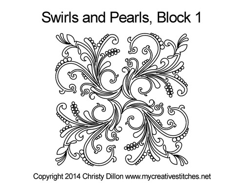 Swirls and Pearls Block 1