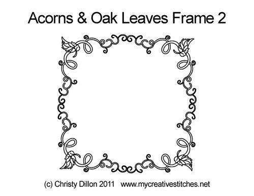 Acorns & Oak leaves frame quilt design