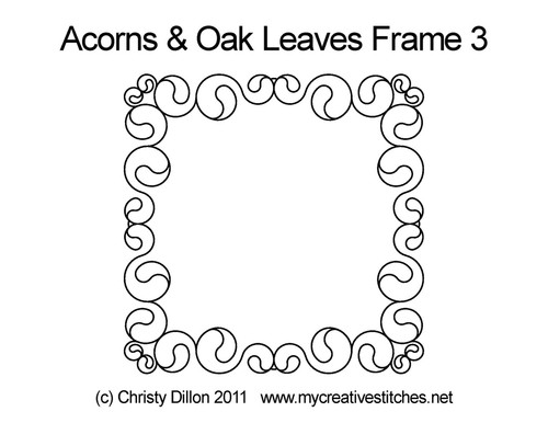 Acorns & oak leaves digital frame 3 quilting