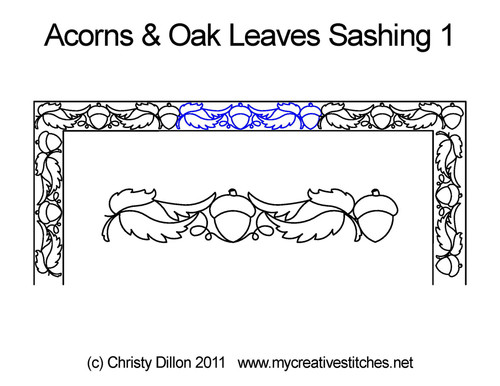 Acorns and Oak Leaves Sashing 1