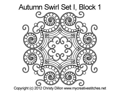 Autumn Swirl Set I Block 1