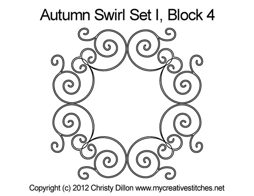 Autumn Swirl Set I Block 4