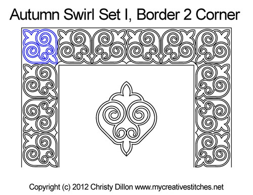 Autumn Swirl Set I Corner 2 quilt pattern