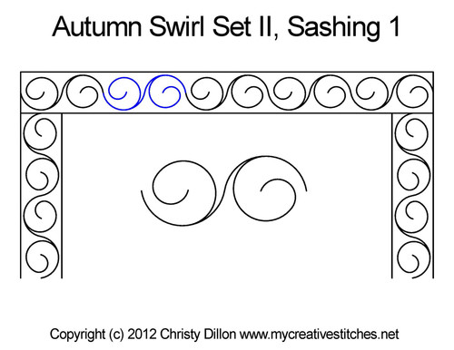 Autumn Swirl Set II Sashing 1 quilting pattern