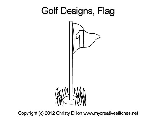 Golf designs flag quilting pattern