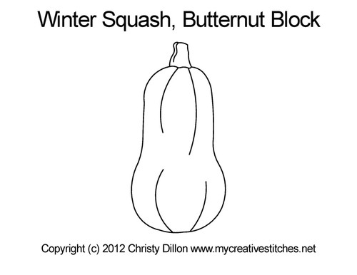 Winter Squash, Butternut Block, block specific, squash, veggie, winter squash, swirls, computerized longarm pattern