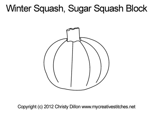 Winter Squash, Sugar Squash Block, block specific, squash, veggie, winter squash, swirls, computerized longarm pattern