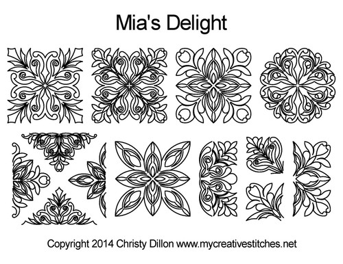 Mia's Delight Set digital quilting patterns