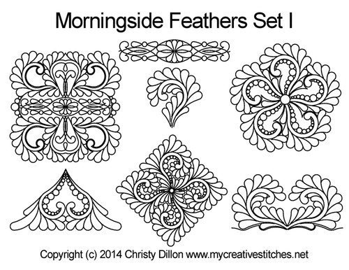 Morningside feathers quilting pattern set 1