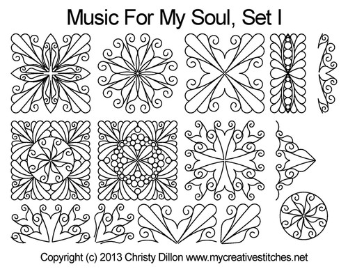 Music for my soul quilting design set