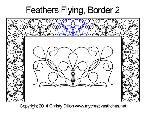 Feather flying border 2 quilt design