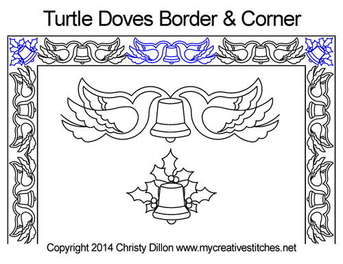 Turtle Doves Border and Corner quilt design