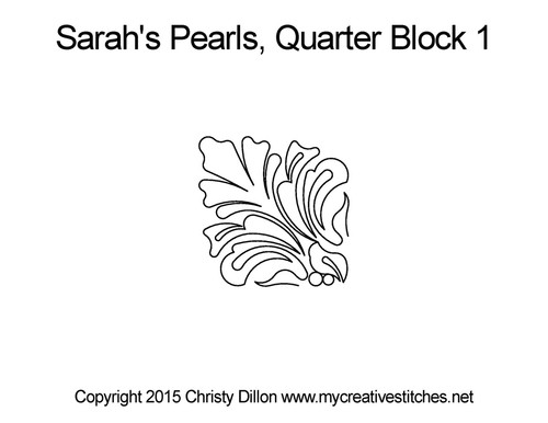 Sarah's pearls quarter block 1 quilt design