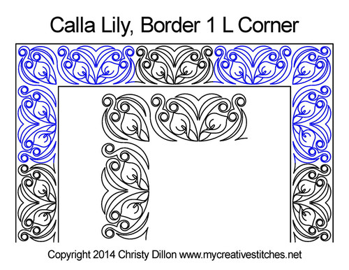 Calla Square block border & Corner pattern