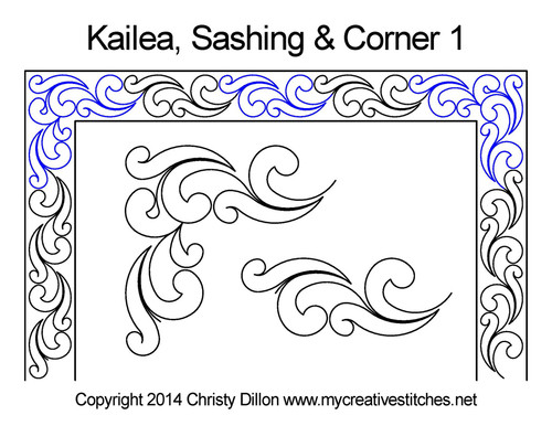 Kailea Sashing and Corner 1 digitized designs