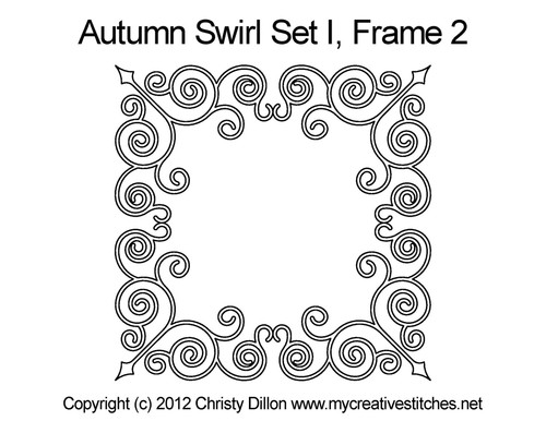 Autumn Swirl Set I Frame 2 quilt design