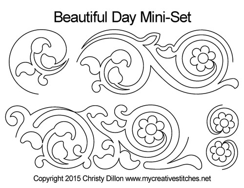 Beautiful day mini digitized quilting set
