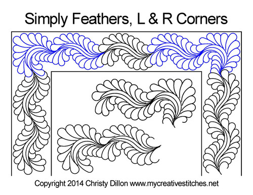 Simply Feathers L & R Corners quilt