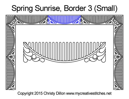 Spring sunrise small digital border 3 quilt design