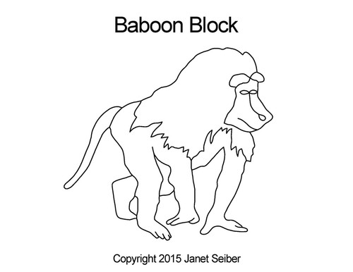 Baboon block digital quilt designs