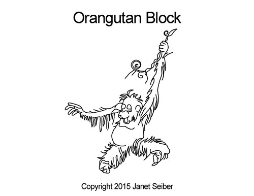 Janet Seiber Orangutan quilting design for blocks