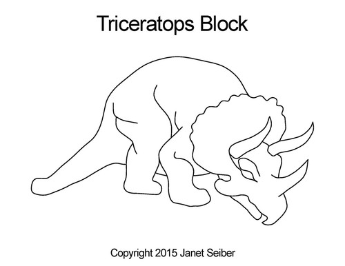 Triceratops quilting design for blocks