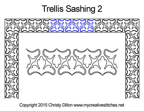 Trellis sashing 2 quilting design