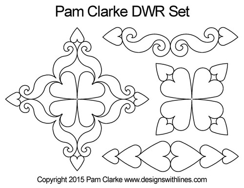 Pam Clarke Double Wedding Ring Set digital quilt pattern set