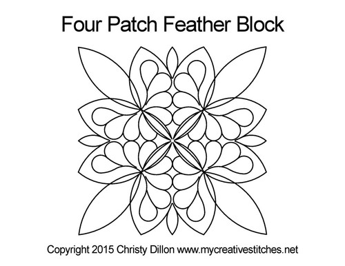 Four Patch Feather Block