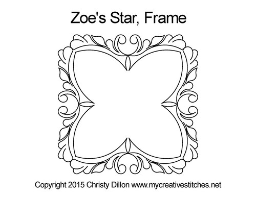 Zoe's Star Frame digitized frame quilt design