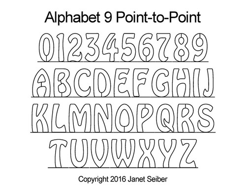 Computerized alphabet 9 p2p quilting pattern