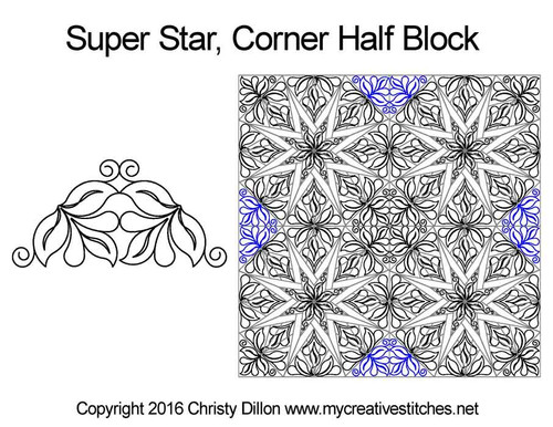 Super Star Corner Half Block, Quick Strip Paper Piecing' by Peggy Martin.