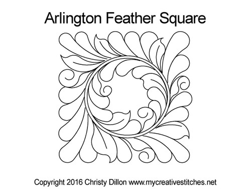 Arlington Feather Square quilt pattern